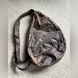 Leather Travelmate Backpack by ACE Leather Goods – Distressed Brown (Medium)